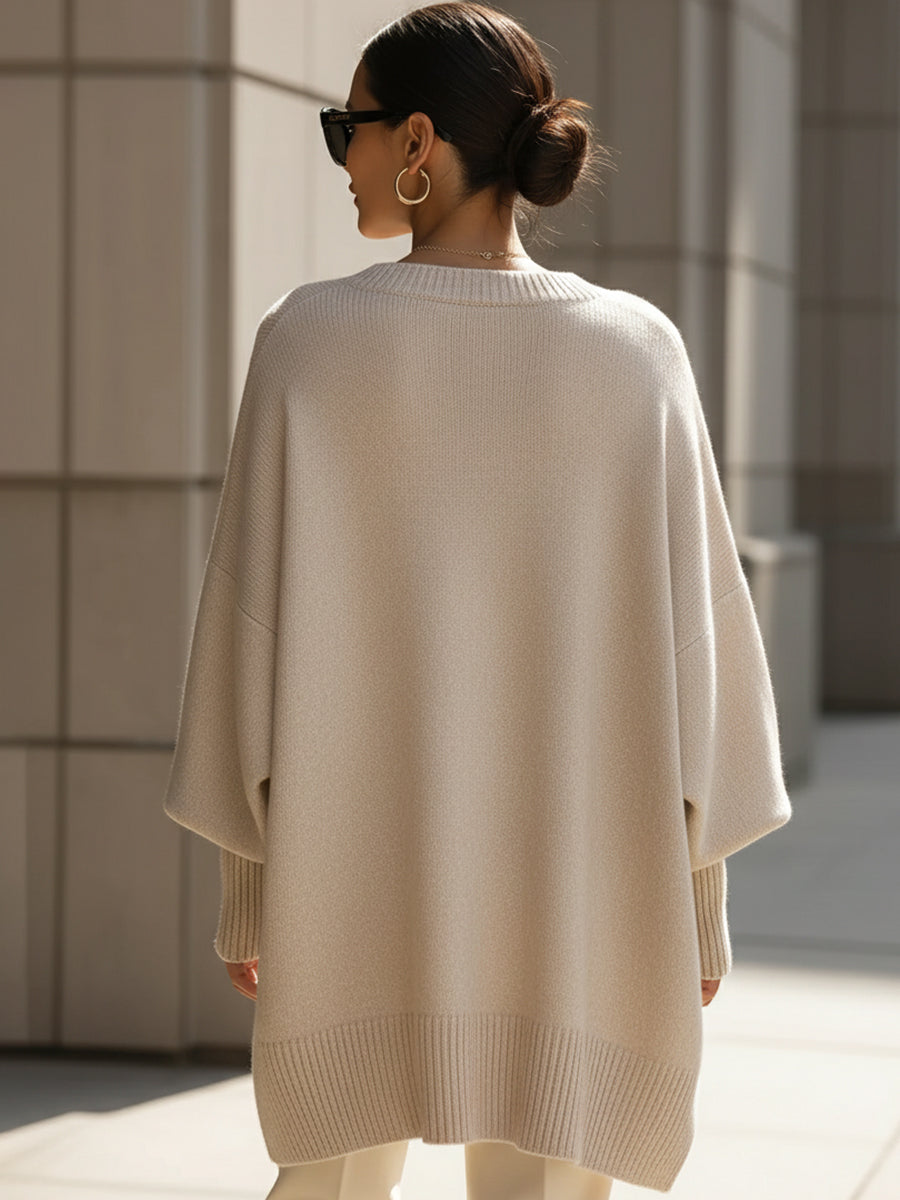 Women’s Oversized Knit Poncho Sweater – Effortless Warmth & Modern Ease
