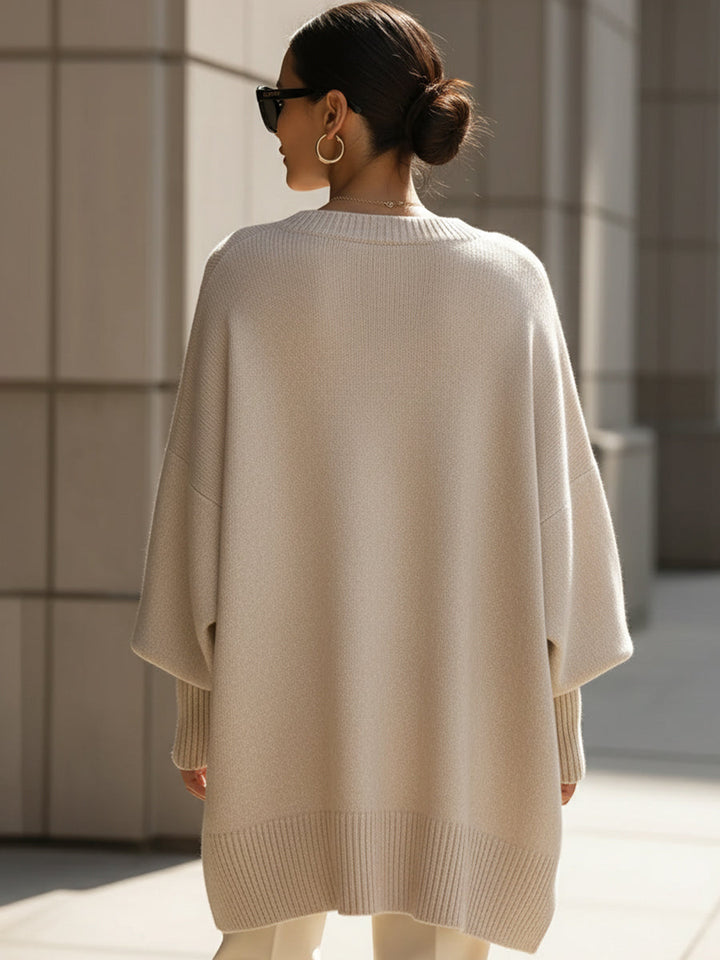Women’s Oversized Knit Poncho Sweater – Effortless Warmth & Modern Ease