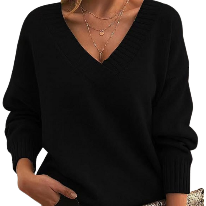 Women’s Relaxed V-Neck Knit Sweater