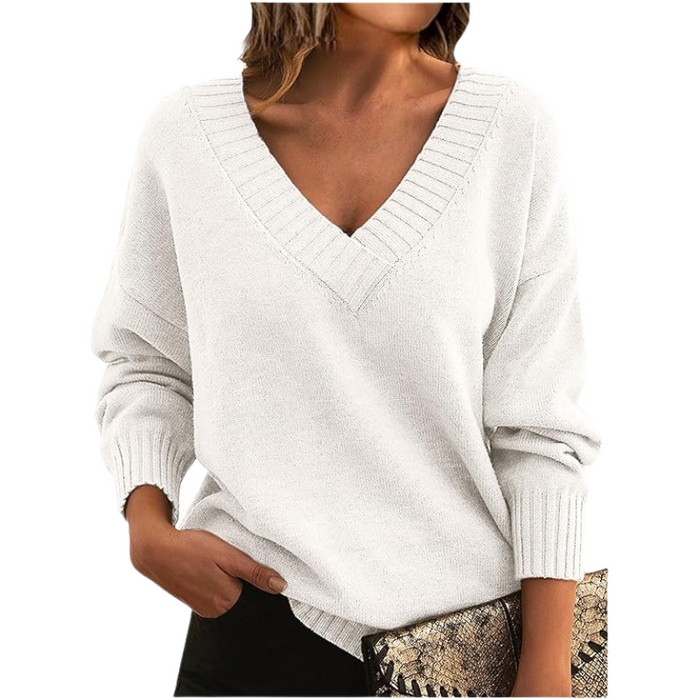 Women’s Relaxed V-Neck Knit Sweater