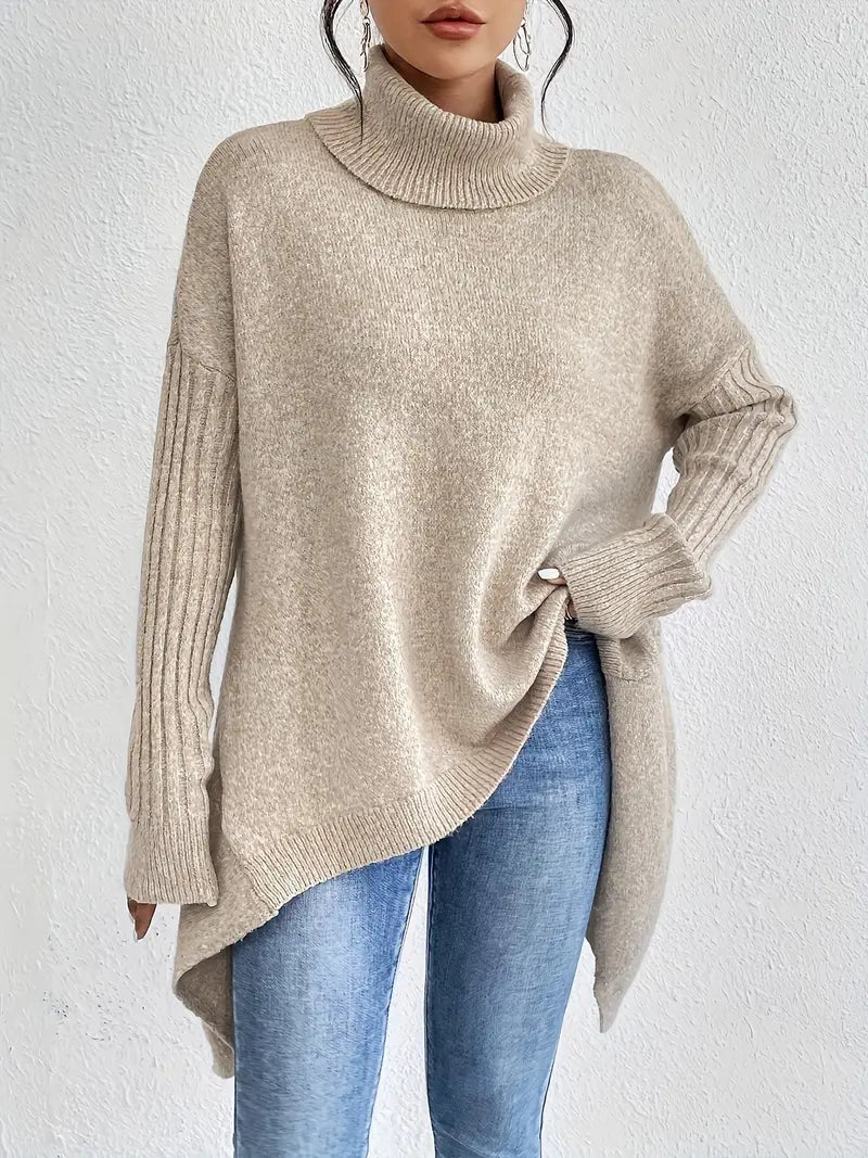 Women’s Oversized Turtleneck Knit Sweater
