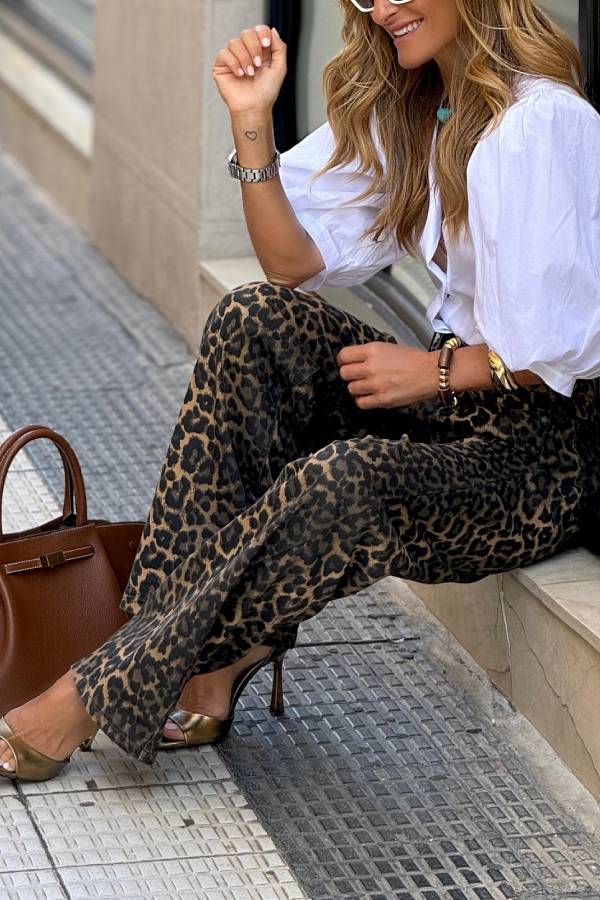 Women’s Leopard Wide-Leg Pants – Bold Style & Effortless Comfort