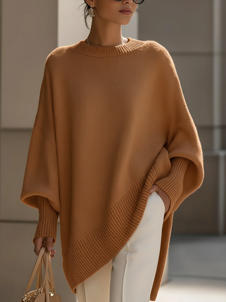 Women’s Oversized Knit Poncho Sweater – Effortless Warmth & Modern Ease