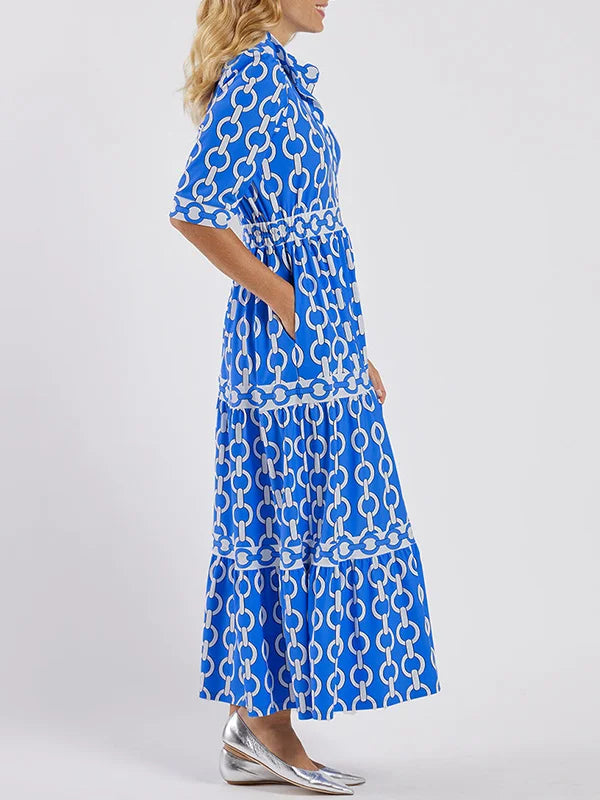 Women’s Chain-Print Maxi Dress – Bold Style & Effortless Elegance