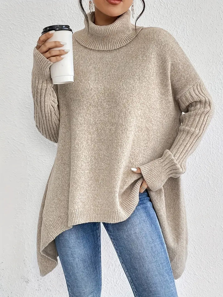 Women’s Oversized Turtleneck Knit Sweater