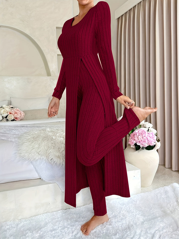 Women’s Ribbed Lounge Set – Cozy Layers & Effortless Style