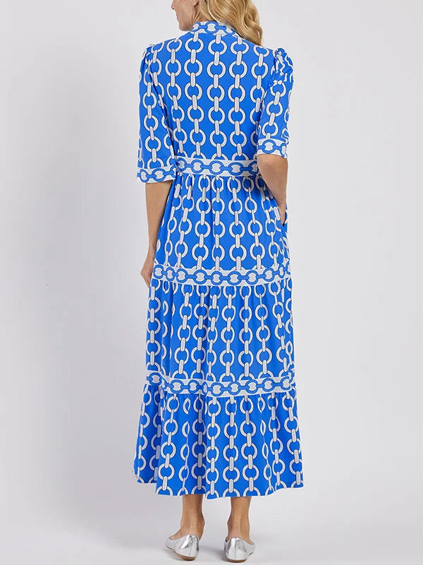 Women’s Chain-Print Maxi Dress – Bold Style & Effortless Elegance