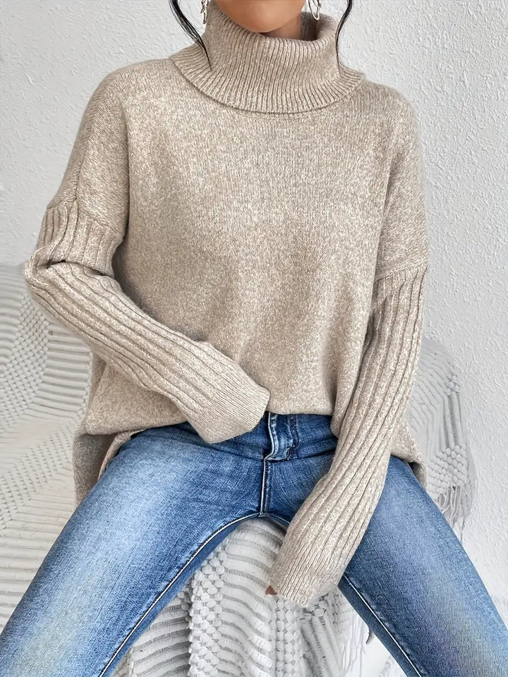 Women’s Oversized Turtleneck Knit Sweater