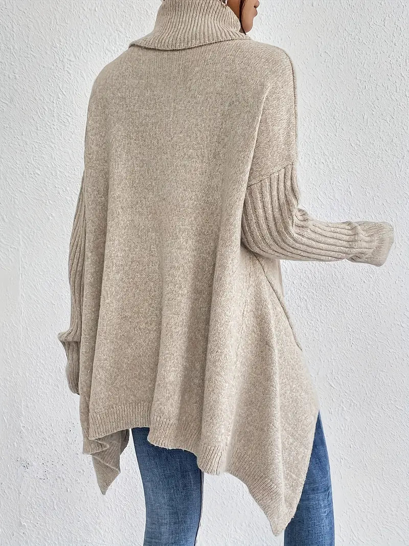 Women’s Oversized Turtleneck Knit Sweater