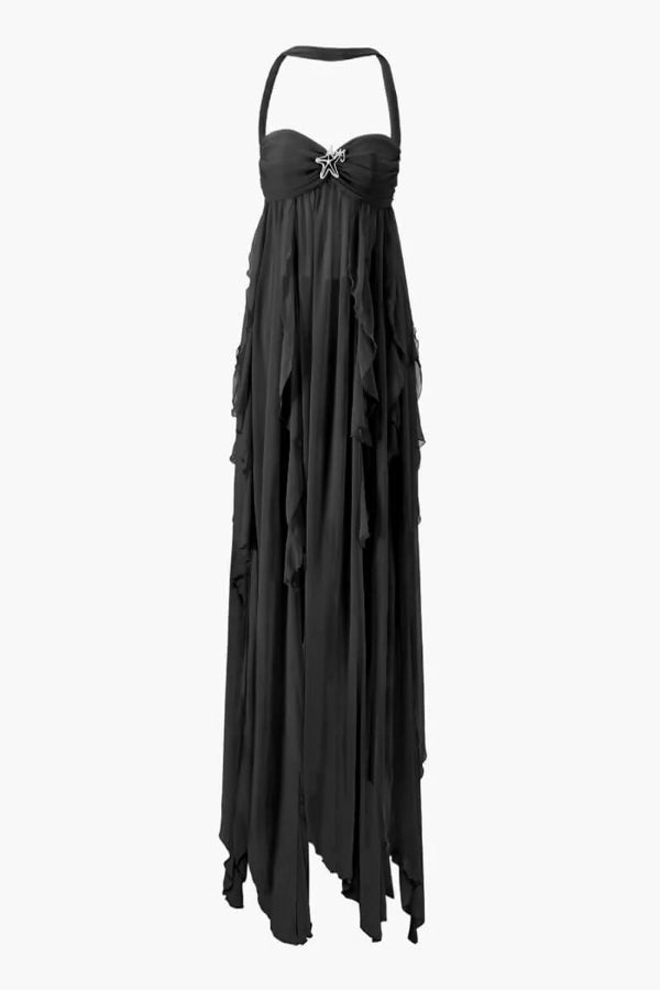Women’s Chiffon Halter Maxi Dress – Romantic Flow Essential