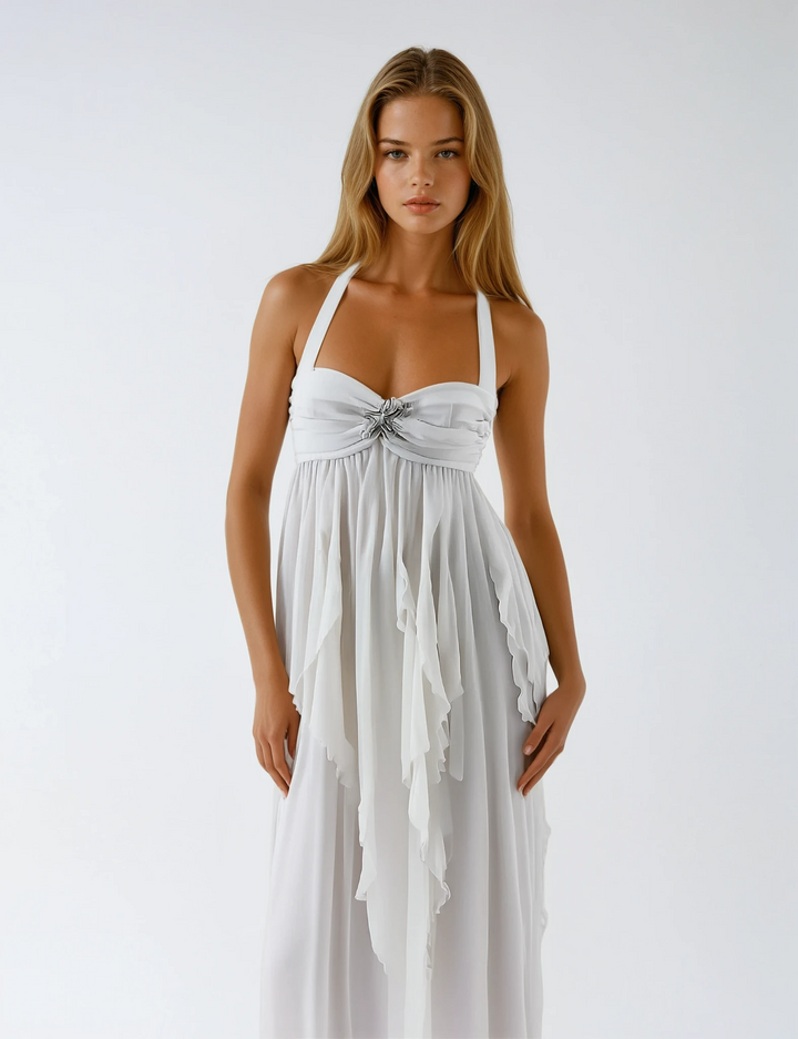 Women’s Chiffon Halter Maxi Dress – Romantic Flow Essential