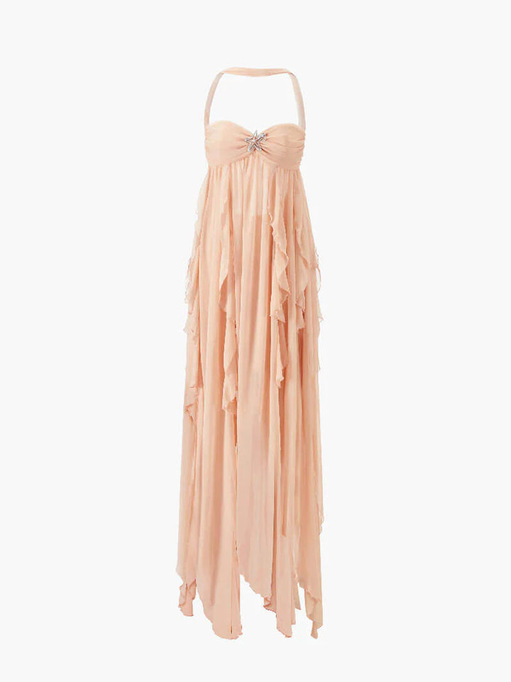 Women’s Chiffon Halter Maxi Dress – Romantic Flow Essential