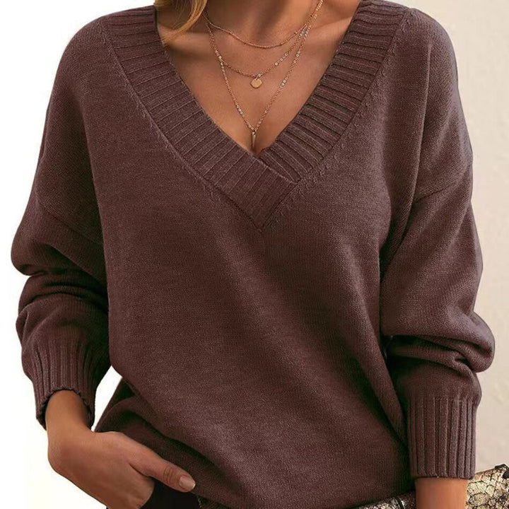 Women’s Relaxed V-Neck Knit Sweater