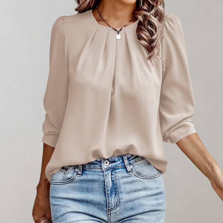 Women’s Pleated Puff Sleeve Blouse – Elegant & Everyday Chic