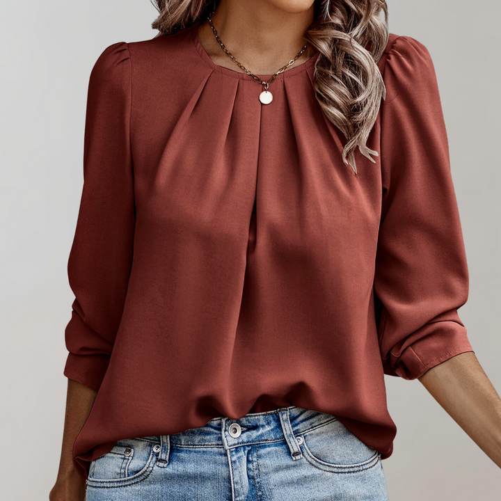 Women’s Pleated Puff Sleeve Blouse – Elegant & Everyday Chic