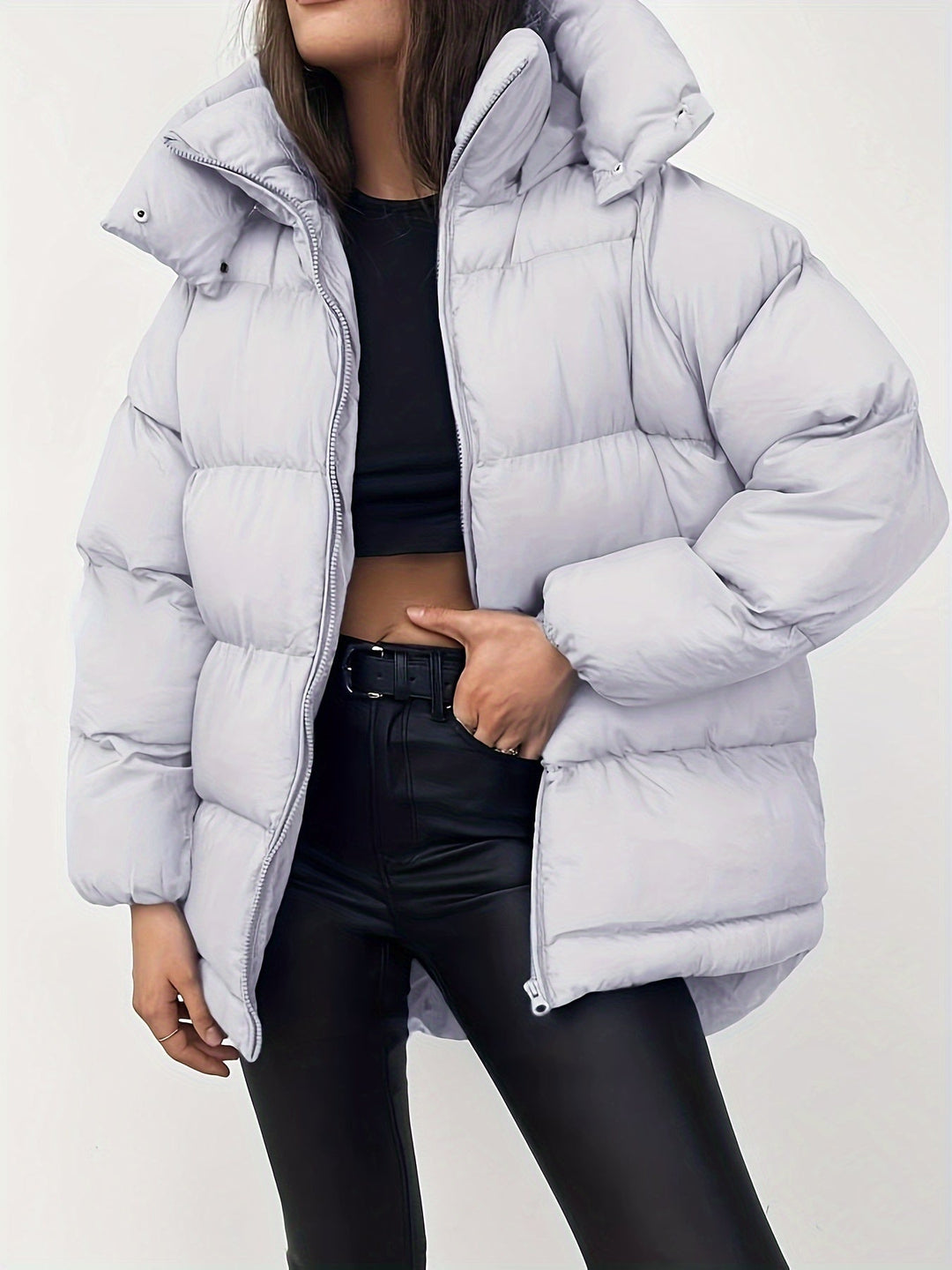 Women Winter Casual Quilted Short Puffer Jacket
