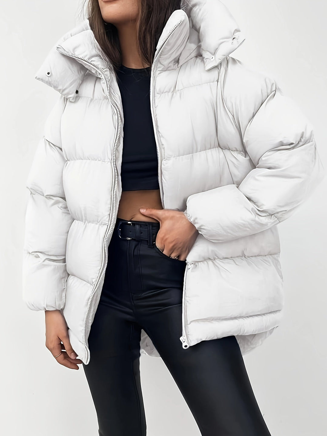 Women Winter Casual Quilted Short Puffer Jacket