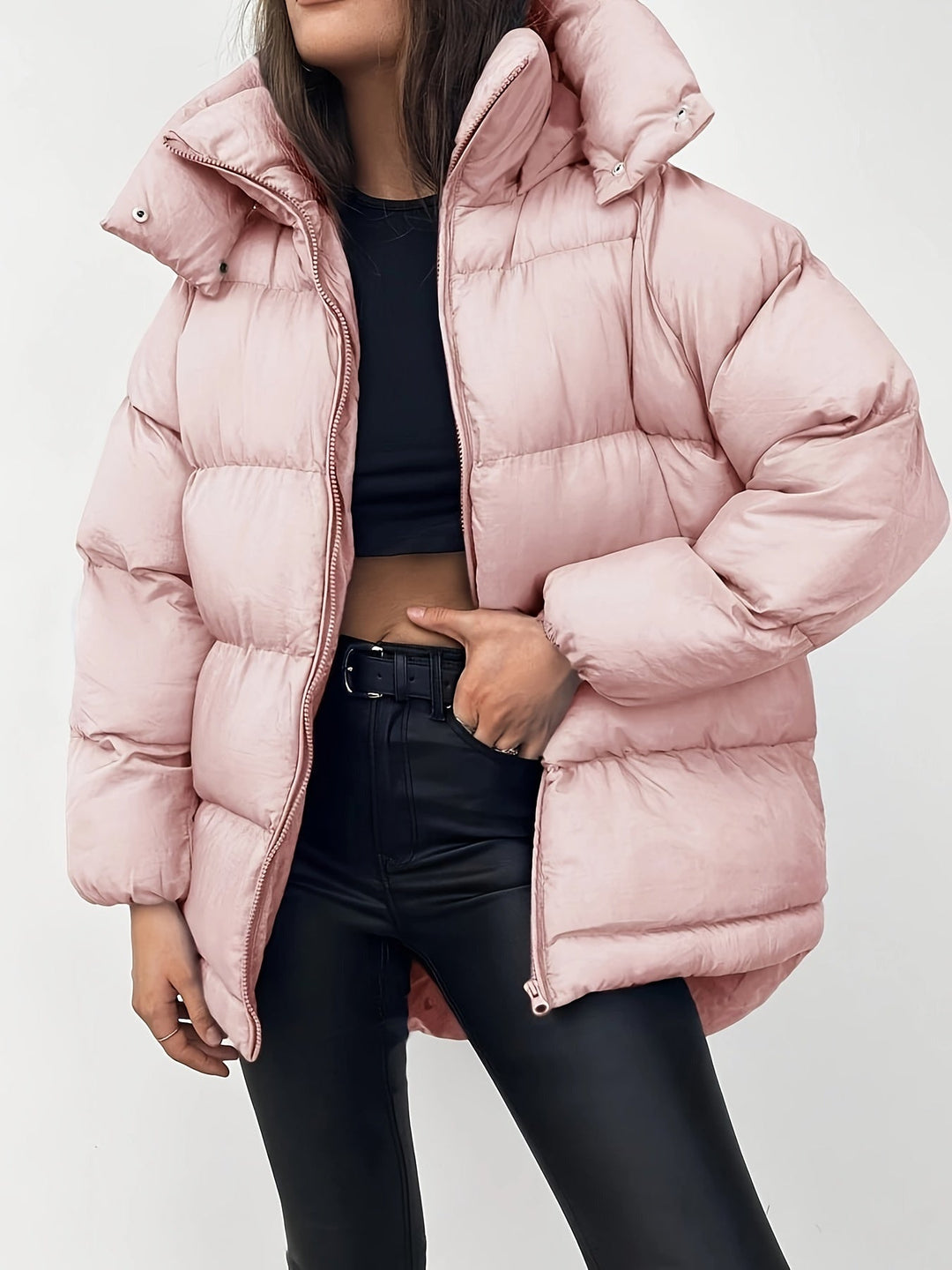 Women Winter Casual Quilted Short Puffer Jacket
