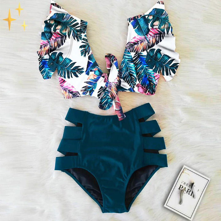Women’s Ruffle Bikini Set – Flattering Support & Tropical Style