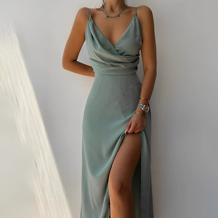 Silky Draped Evening Dress – Effortless Elegance for Special Moments