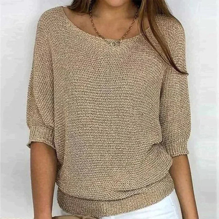 Women’s Textured Knit Pullover – Laid-Back Layers for Cooler Days