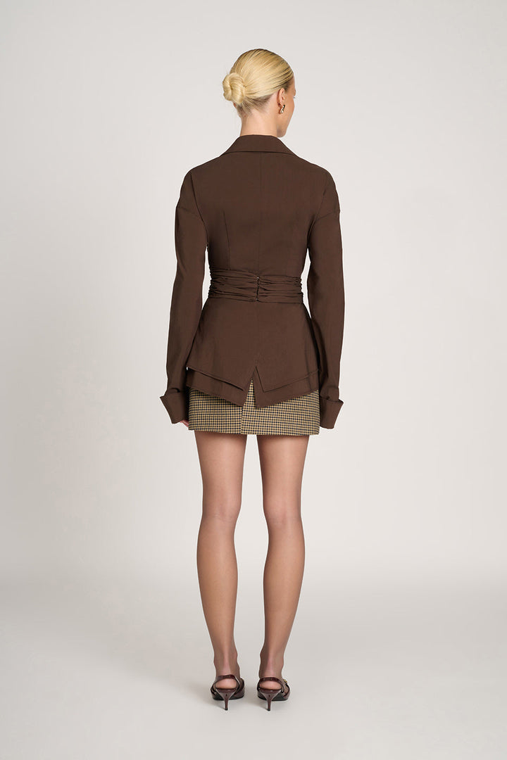 Women’s Sculpted Wrap Blouse – Structured Elegance with a Modern Bold Edge