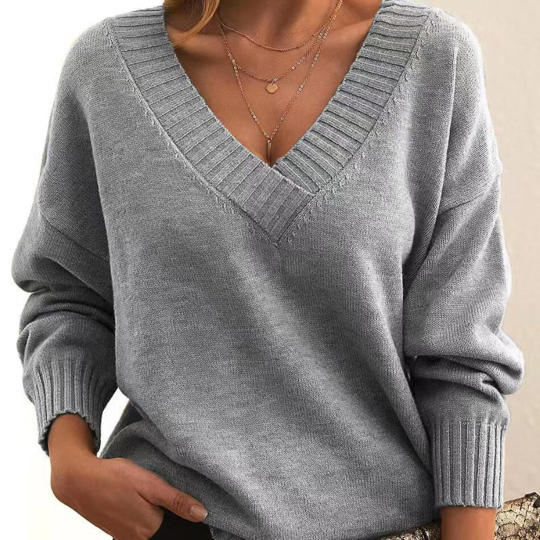 Women’s Relaxed V-Neck Knit Sweater