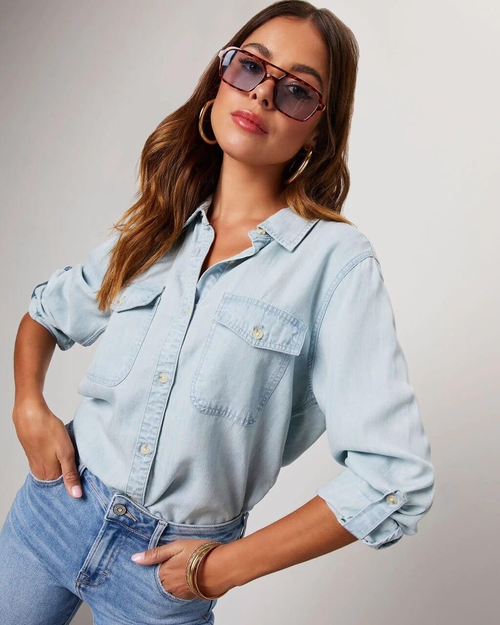 Women’s Denim Shirt – Relaxed Fit & Everyday Versatility