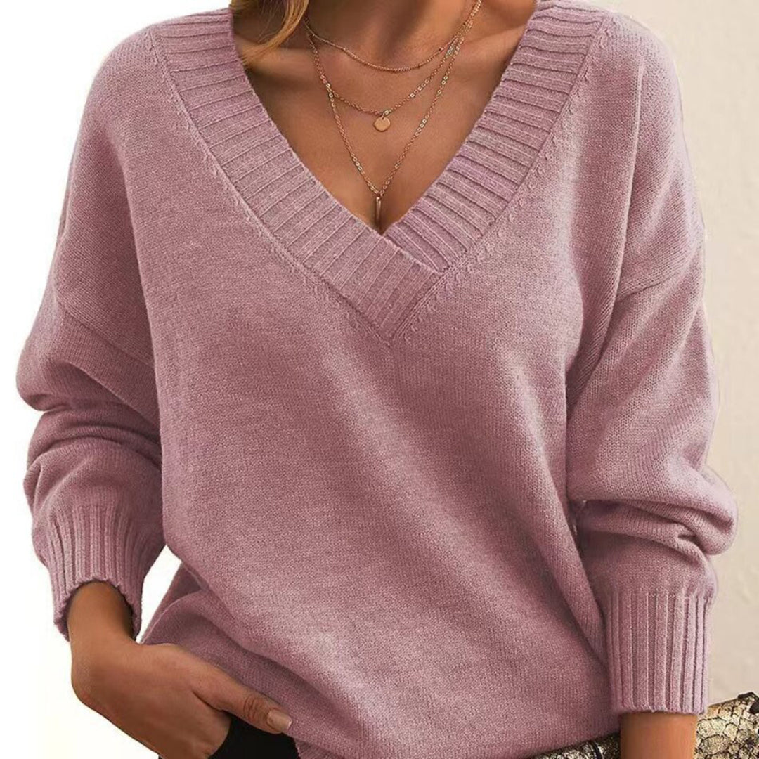 Women’s Relaxed V-Neck Knit Sweater