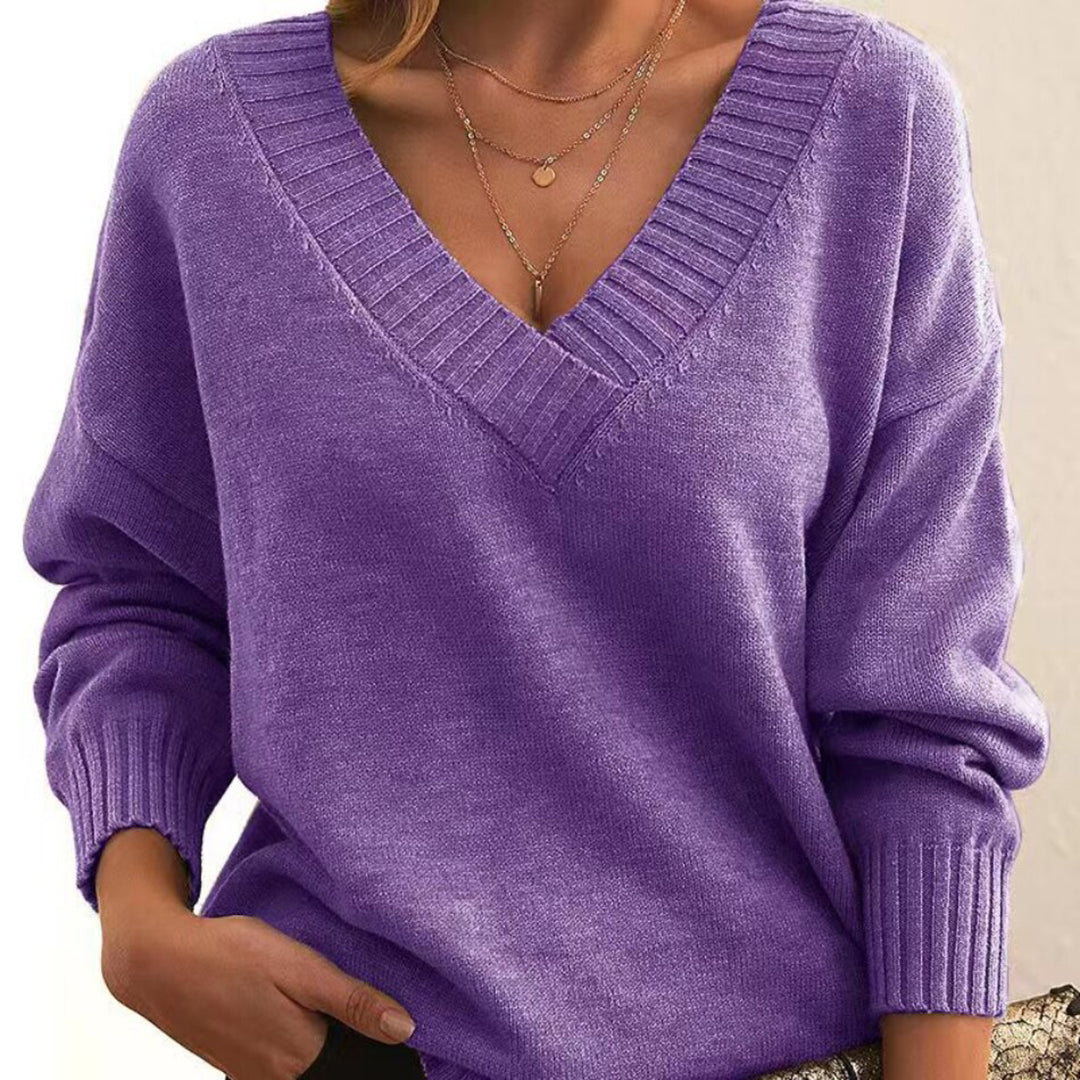 Women’s Relaxed V-Neck Knit Sweater