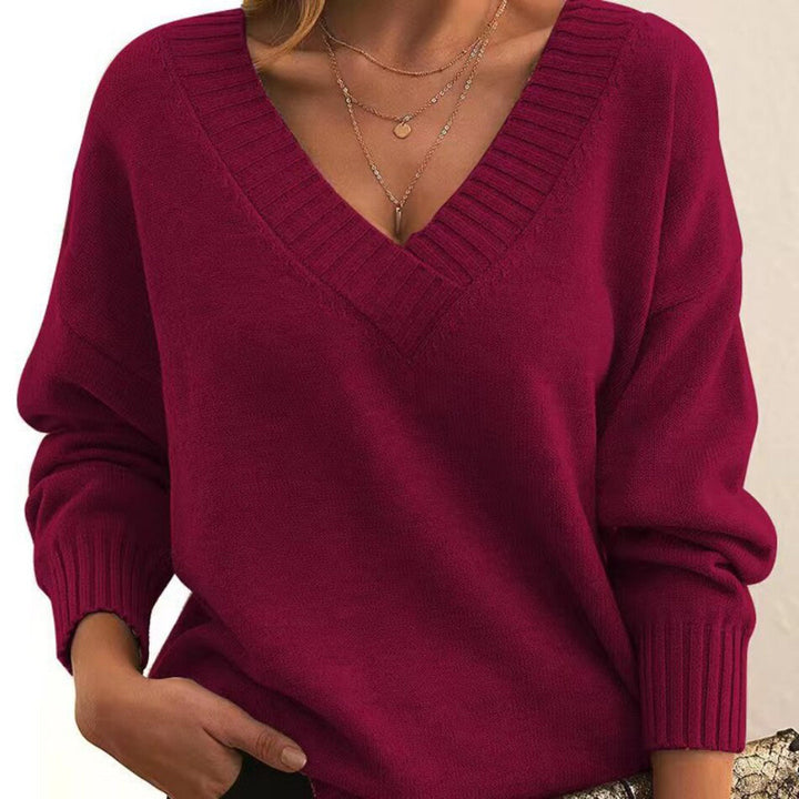 Women’s Relaxed V-Neck Knit Sweater