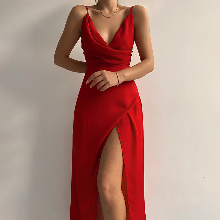 Silky Draped Evening Dress – Effortless Elegance for Special Moments