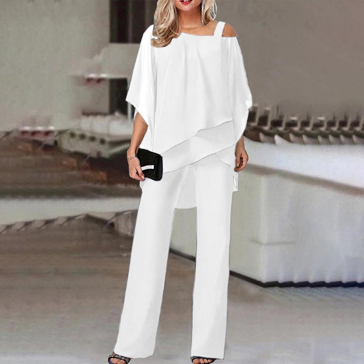 Women’s Elegant Cold-Shoulder Jumpsuit – Timeless Style for Special Moments