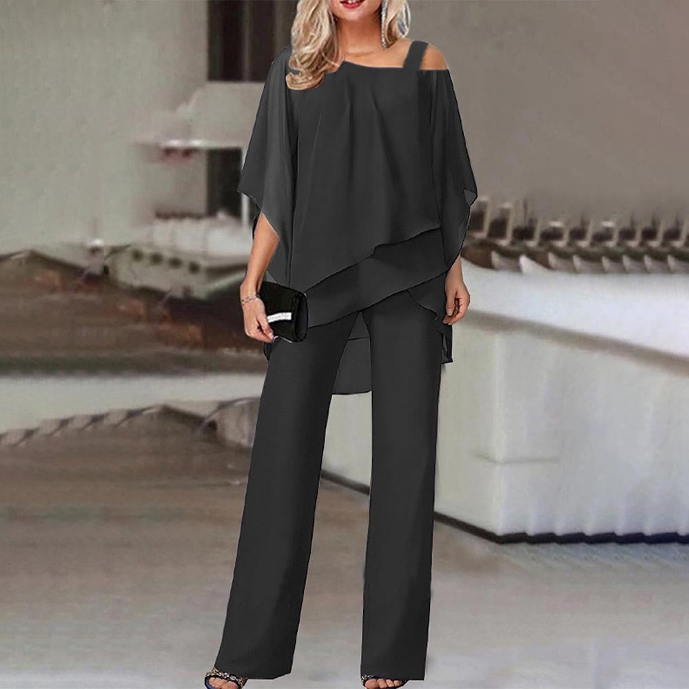 Women’s Elegant Cold-Shoulder Jumpsuit – Timeless Style for Special Moments