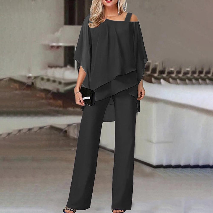 Women’s Elegant Cold-Shoulder Jumpsuit – Timeless Style for Special Moments