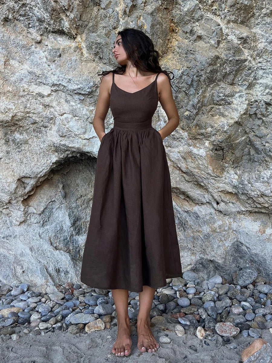 Women’s Linen Dress – Boho Comfort & Beachy Ease