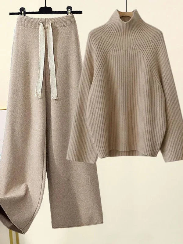 Women’s Knitwear Two-Piece Set – Cozy Warmth with Effortless Winter Elegance