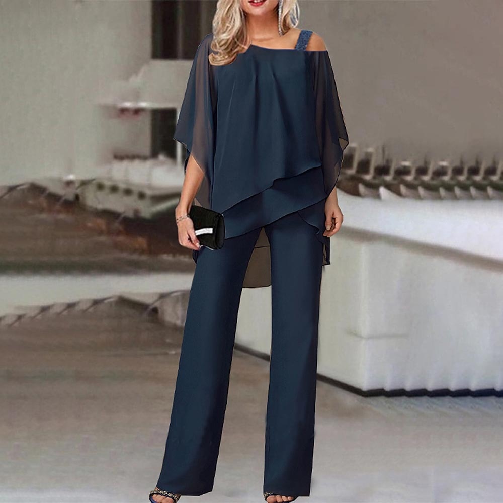 Women’s Elegant Cold-Shoulder Jumpsuit – Timeless Style for Special Moments