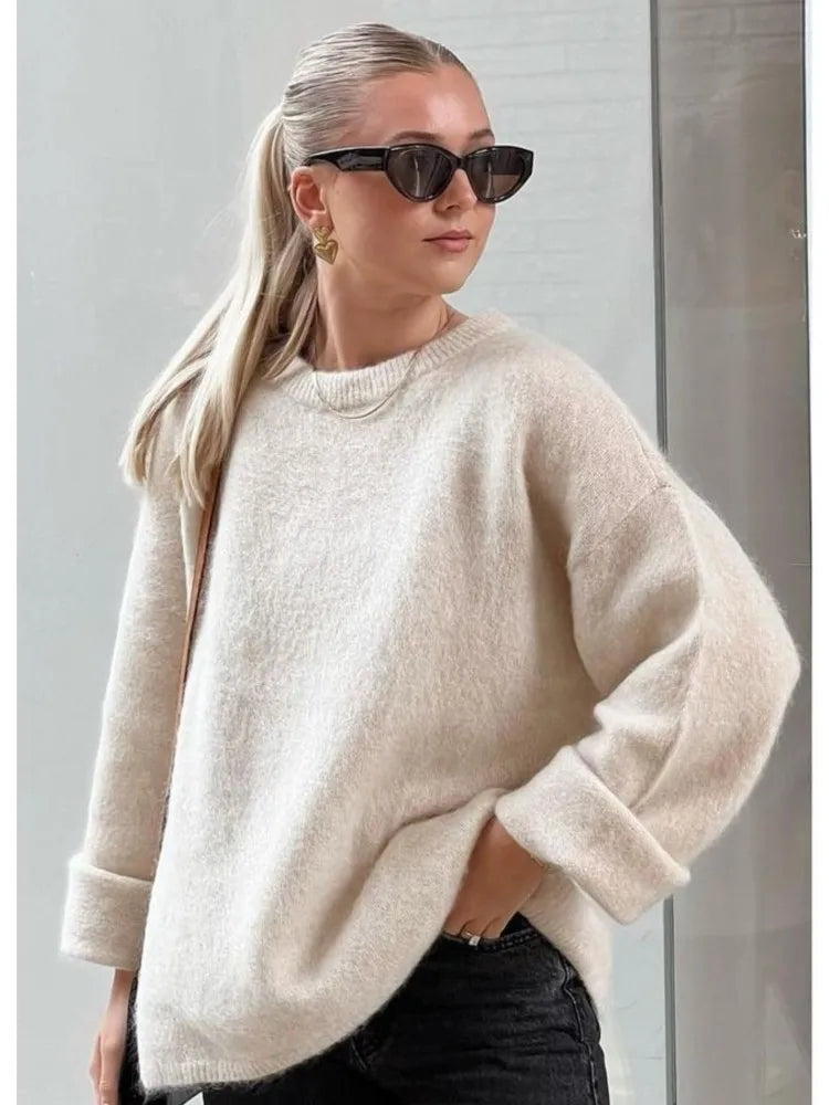 Women’s Fuzzy Oversized Sweater – Cozy Everyday Knit