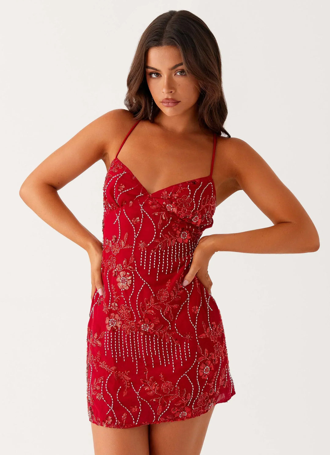Women’s Embroidered Sequin Mini Dress – Radiant Elegance for Every Night Out