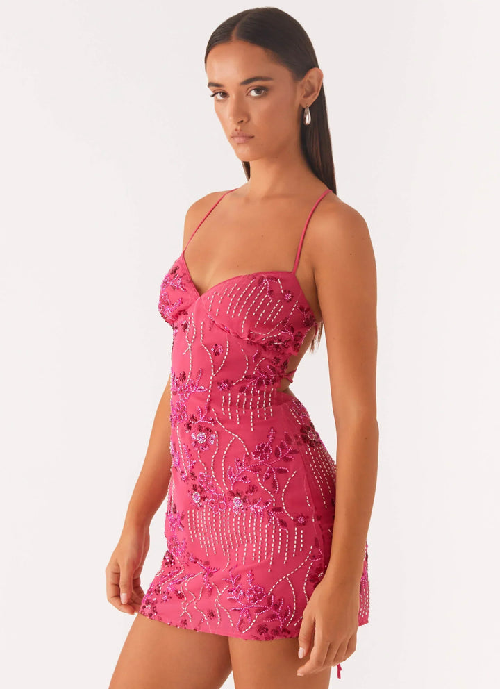 Women’s Embroidered Sequin Mini Dress – Radiant Elegance for Every Night Out
