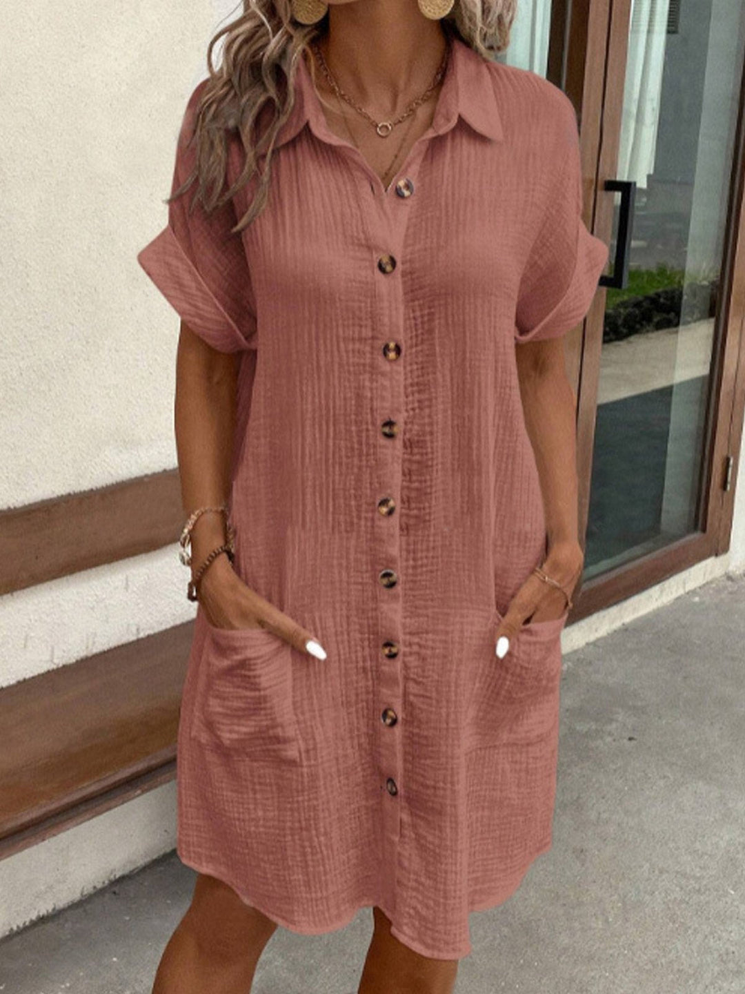 Women Spring–Summer Casual Polo Shirt Dress
