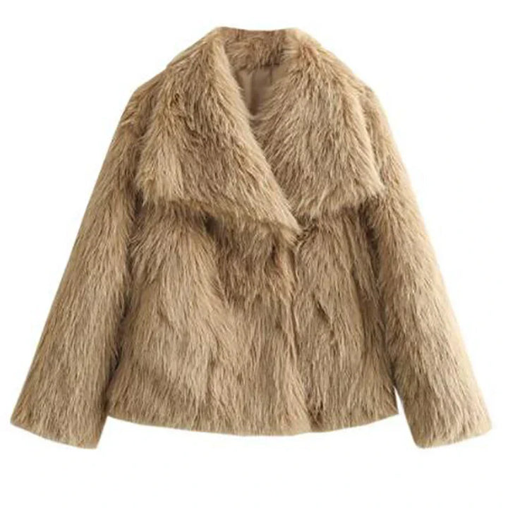 Women’s Faux Fur Short Jacket – Stylish Warmth for Autumn & Winter
