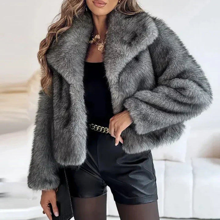 Women’s Faux Fur Short Jacket – Stylish Warmth for Autumn & Winter