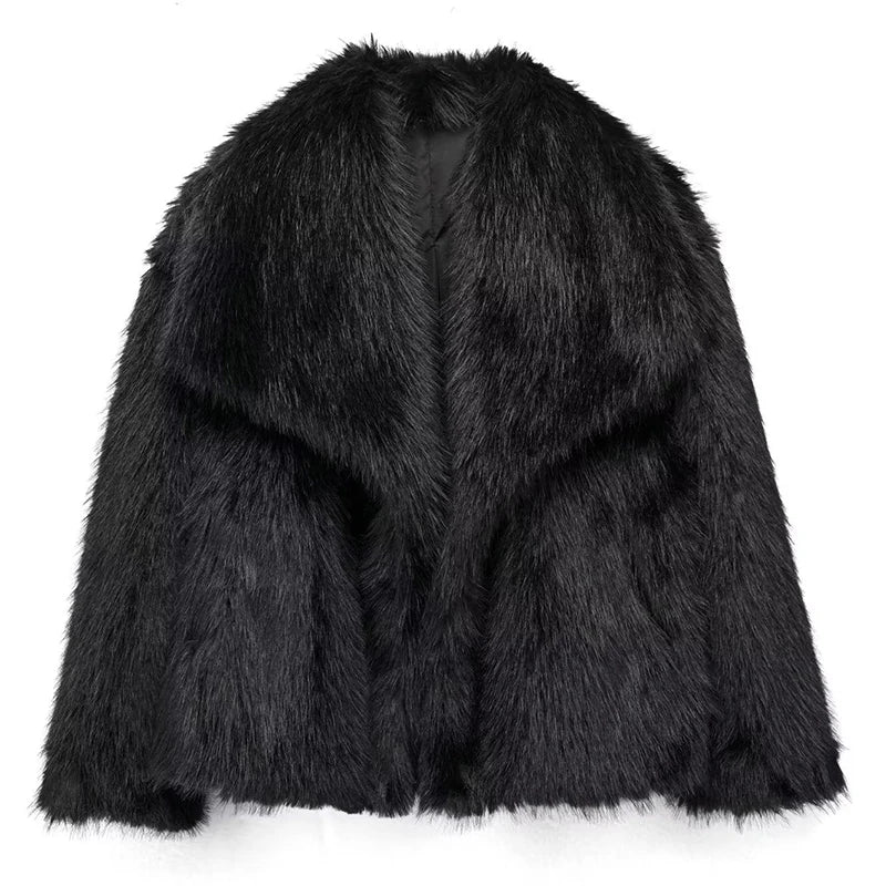 Women’s Faux Fur Short Jacket – Stylish Warmth for Autumn & Winter