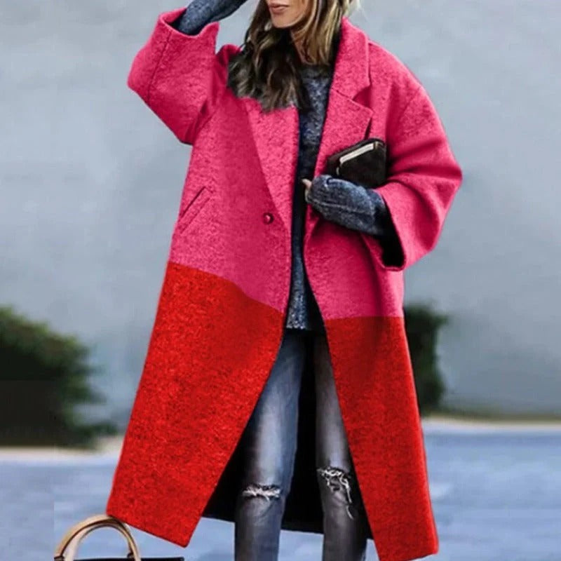 Women Autumn–Winter Elegant Oversized Wool Blend Long Coat