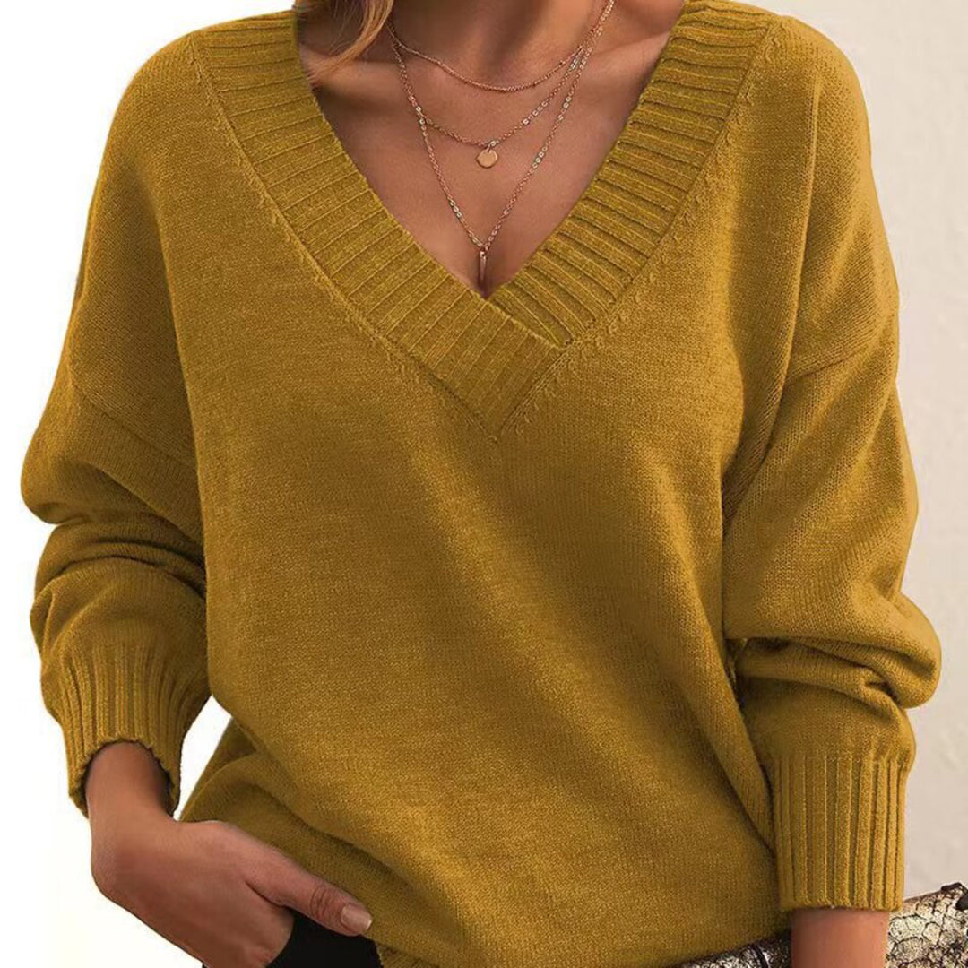 Women’s Relaxed V-Neck Knit Sweater