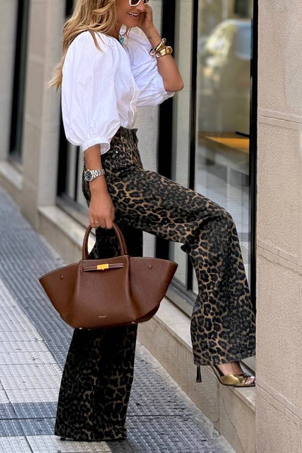 Women’s Leopard Wide-Leg Pants – Bold Style & Effortless Comfort