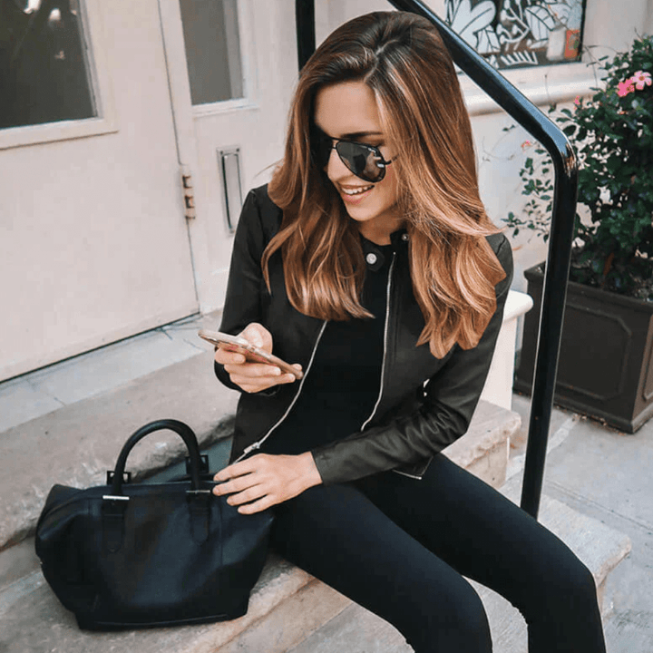 Abigail – Lederjacke mit durchgehendem Reißverschluss