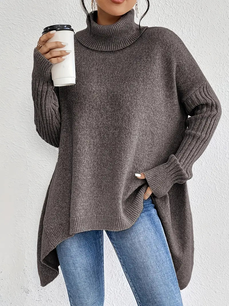 Women’s Oversized Turtleneck Knit Sweater